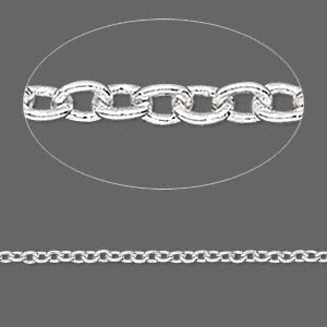 Цепочка, 2.2 мм, посеребренная, 1 метр