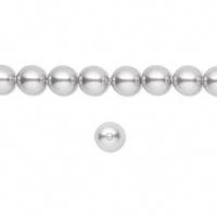 Бусина хрустальная, 6мм, жемчуг Swarovski (#5810), круглый, цвет светло-серый (light grey), 10 шт.
