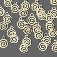 Подвеска, 9х7мм, спираль круглая, базовый материал - латунь, позолоченная, 5 шт.