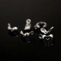 Концевики, 6.5х3мм, Корея, каллоты, диски, базовый материал - латунь, под родий, пара