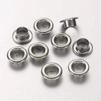 Люверсы без ответной части (блочки), 8.5х3.5мм, базовый материал - латунь, стального цвета, 2 грамма