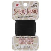 Нить полиэстеровая, S-Lon Japan, толщина 0.25мм, цвет чёрный, моток, 20.1 метра