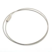 Основа для колье (чокер) с замком, 1мм, цвет стальной, 45 см, 5 шт.