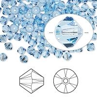Бусина Swarovski, 4мм, Биконус (#5328), светлый сапфир (цвет 211), 10 шт.