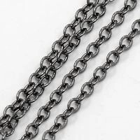 Цепочка отрезная (без замка), 2х1.8мм, базовый материал - латунь, вороненая сталь, 2 метра