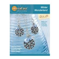 Набор для сборки комплекта украшений, TierraCast, серьги и кулон Winter Wonderland, посеребренные Набор для сборки комплекта украшений, TierraCast, серьги и кулон Winter Wonderland, посеребренные