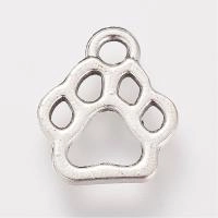Подвеска, 13х11мм, отпечаток лапы, базовый материал - цинковый сплав, стиль тибетское серебро, 20 грамм
