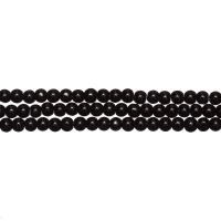 Бусины стеклянные, 4мм, черные, 78 шт., низка