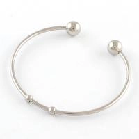 Основа для браслета, 64х58х2мм, кафф, базовый материал - нержавеющая сталь, без покрытия, 1 шт.