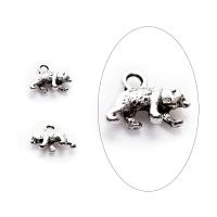 Подвеска, 16х12мм, медведь, базовый материал - цинковый сплав, стиль тибетское серебро, 1 шт.