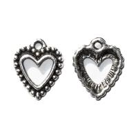 Подвеска, 17.5х14.5мм, сердечко, базовый материал - цинковый сплав, стиль тибетское серебро, 1 шт.