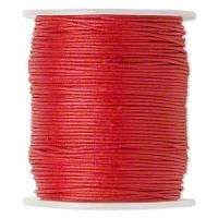 Шнур хлопковый вощеный, около 1мм, красный, 5 метров