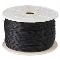 Шнур хлопковый вощеный, около 1мм, черный, 5 метров
