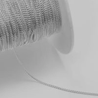 Цепочка отрезная (без замка), 1.8х1.2мм, витая, с алмазной гранью, базовый материал - латунь, стального цвета, 1 метр