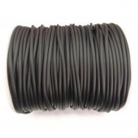 Шнур резиновый полый, около 2мм, черный, матовый, 10 метров