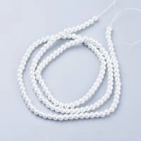 Бусина стеклянная, 6мм, жемчуг искусственный, белый, 140 шт., низка