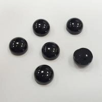 Кабошон каменный, 8мм, агат черный (имитация), 5 шт.