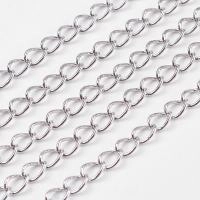 Цепочка отрезная (без замка), 3.5-4х2.5-3мм, витая, базовый материал - железо, стального цвета, 2 метра