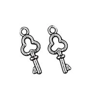 Подвеска, 16х6.5мм, маленький ключик, базовый материал - цинковый сплав, стиль тибетское серебро, 1 шт.