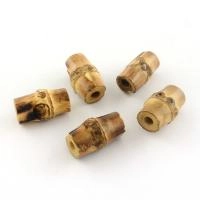 Бусина деревянная, 18х10-22х14мм, трубочка, бамбук, 5 шт. Бусина деревянная, 18х10-22х14мм, трубочка, бамбук, 5 шт.