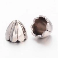 Конус, 17х14мм (внутренний размер 13.5мм), колокольчик, базовый материал - цинковый сплав, стиль тибетское серебро, 5 шт.