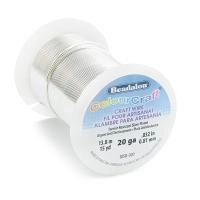 Проволока гибкая, 0.812мм, Beadalon ColourCraft, не темнеющая, посеребренная, катушка, 13.8 метров