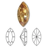 Ювелирный кристалл Swarovski, Челнок (#4228), 15х7мм, светлый колорадский топаз, с фольгой, 2 шт.