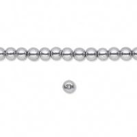 Бусина стеклянная, 4мм, жемчуг искусственный, темно-серый, 200 шт., низка
