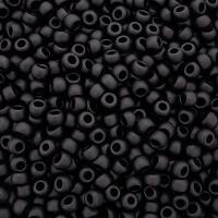 Бисер TOHO круглый, размер 11/0, цвет #49F (Непрозрачный матовый, черный), 10 грамм