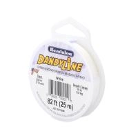 Нить синтетическая, Beadalon Dandyline, толщина 0.13мм, белая, катушка, 25 метров