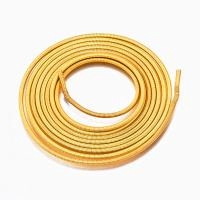 Канитель, 2мм, жёсткая, гладкая, золотистая (яркое золото), 95 см, 1 шт.