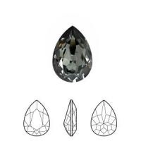 Ювелирный кристалл Swarovski, Капля (#4320), 14х10мм, Серебряная ночь, с фольгой, 1 шт.