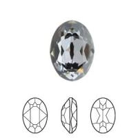 Ювелирный кристалл Swarovski, Овал (#4120), 14х10мм, Серебряная ночь, с фольгой, 1 шт.