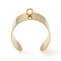 Основа для кольца, регулируемого размера, широкая, с одной петелькой, базовый материал - нержавеющая сталь, позолоченная, 2 шт. Основа для кольца, регулируемого размера, широкая, с одной петелькой, базовый материал - нержавеющая сталь, позолоченная, 2 шт.