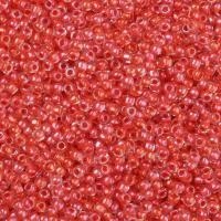 Бисер TOHO круглый, размер 11/0, цвет #185 (Окрашенный изнутри, глянцевый хрусталь/коралл), 10 грамм