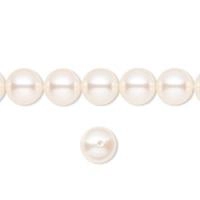 Бусина хрустальная, 8мм, жемчуг Swarovski (#5810), круглый, цвет кремовая роза (creamrose), 5 шт., УЦЕНКА