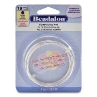 Проволока гибкая, 1мм, Beadalon, посеребренная, моток, 4 метра