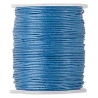 Шнур хлопковый вощеный, около 1мм, синий, 5 метров