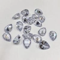 Ювелирный кристалл из фианита, 14х10мм, форма капля, кристально-прозрачная, 5 шт.