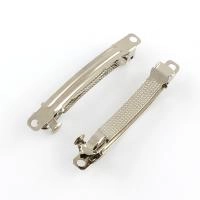 Основа для заколки, 59х6.5мм, базовый материал - железо, стального цвета, 10 шт.