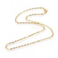 Цепочка с замком, 4х3мм, базовый материал - железо, золотистого цвета, 45 см, готовая, 5 шт.