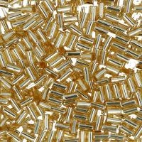 Бисер TOHO Bugle, размер 3мм, цвет #22 (Внутреннее серебрение, светлый топаз), 10 грамм