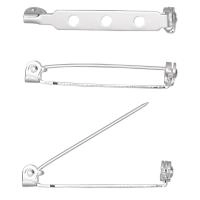 Основа для броши, 32.5мм, с фиксатором, базовый материал - сталь, посеребренная, 2 шт.