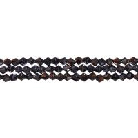 Бусины стеклянные, 4-5мм, граненые, биконусы, серо-бронзовые с радужным и перламутровым покрытием, 80-90 шт., низка Бусины стеклянные, 4-5мм, граненые, биконусы, серо-бронзовые с радужным и перламутровым покрытием, 80-90 шт., низка