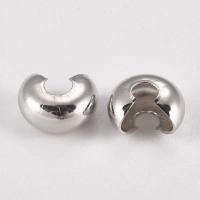 Кримпы, 6х5мм, покрывные, базовый материал - латунь, стального цвета, 5 грамм