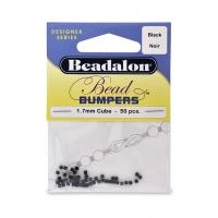 Бусина-разделитель силиконовая, 1.7мм, кубик, Beadalon Bead Bumpers, черный, 50 шт.