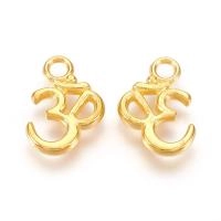 Подвеска, 16х12мм, мантра Ом, базовый материал - цинковый сплав, золотистая, 1 шт.