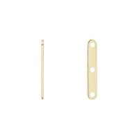 Разделитель, 19х3мм, гладкий, на 3 отверстия, базовый материал - латунь, позолоченный, 5 шт.