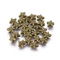 Бусина металлическая, 10.5х9х5мм, морская звезда, базовый материал - цинковый сплав, бронзового цвета, 10 грамм