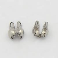 Концевики, 5х3мм, каллоты, симметричные, боковые, базовый материал - нержавеющая сталь, без покрытия, пара